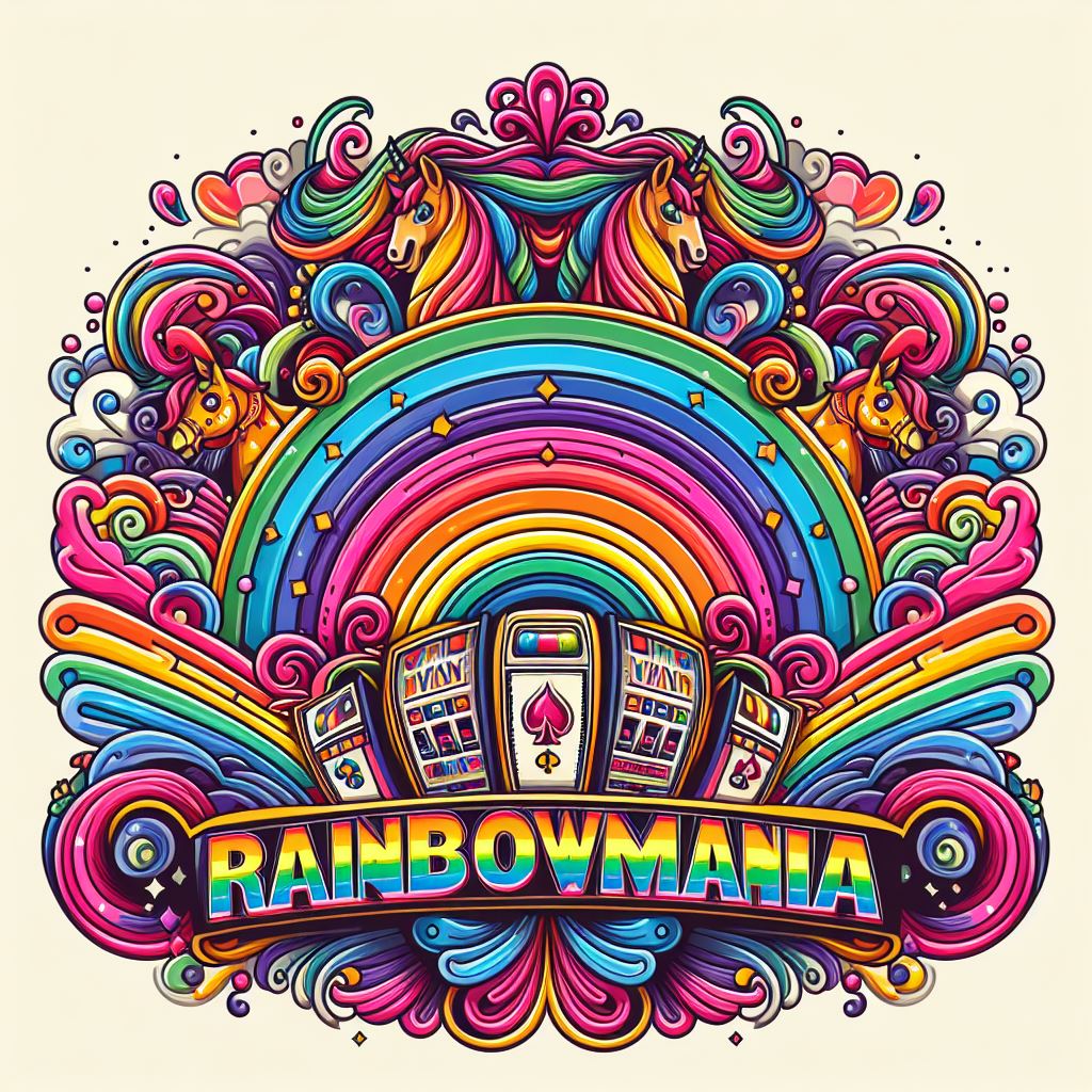 Desain Grafis Slot RainbowMania Sebuah Festival Warna